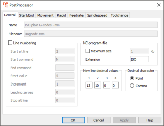 Postprocessor dialog
