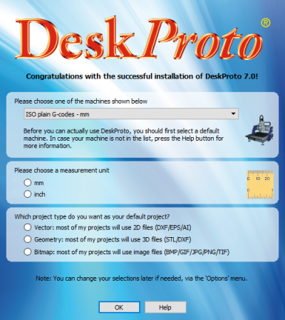 the Initial Settings dialog