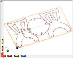 DeskProto screenshot of the Stool DXF pattern